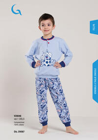 PIGIAMA BAMBINO M/L V20046 Tellini S.r.l. Ingrosso Abbigliamento